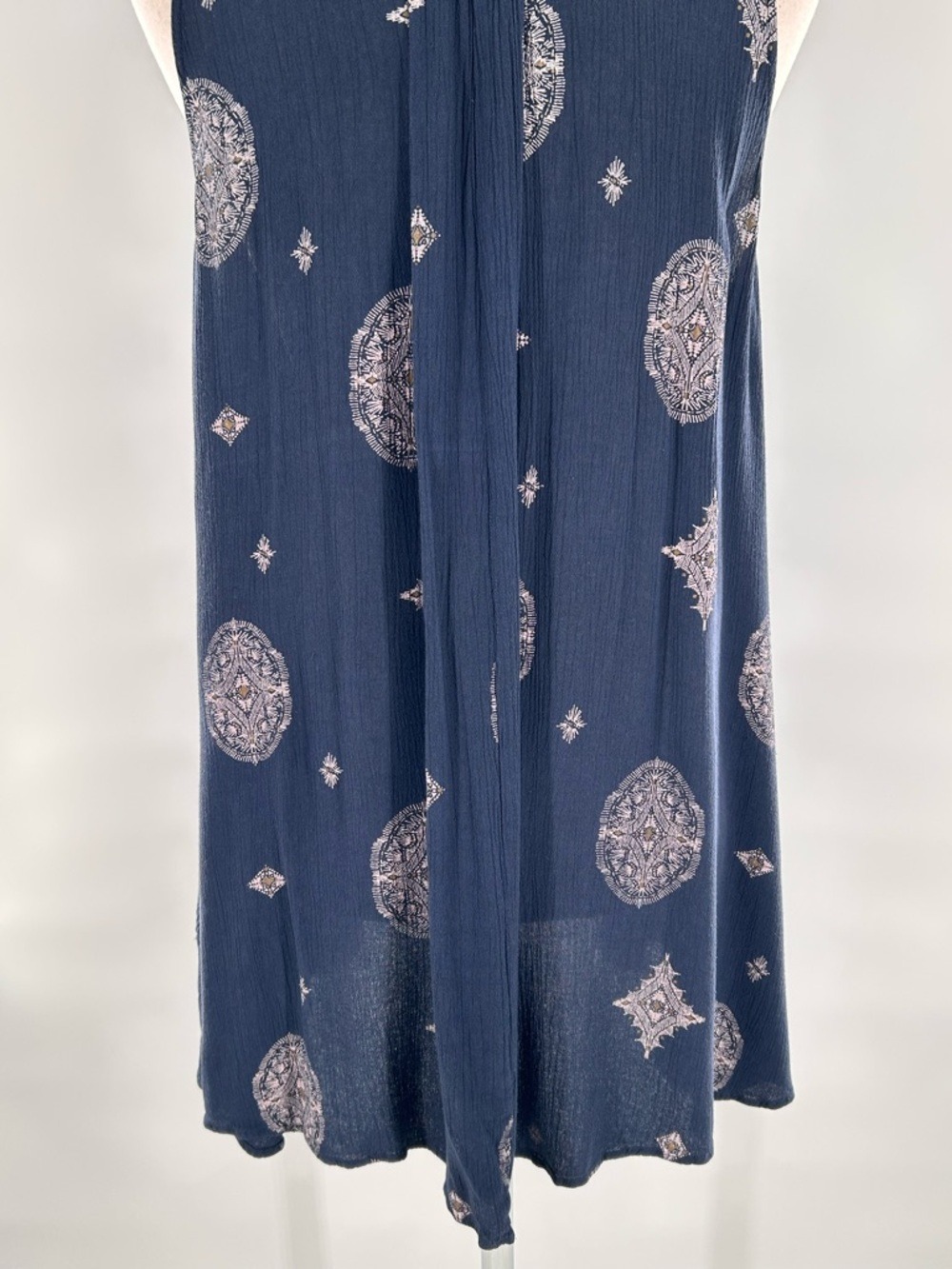 Free People Navy Medallion Sleeveless Tunic Dress XS - Picture 11 of 12